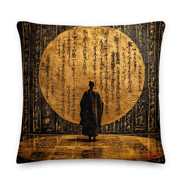 Keeper of the Golden Archive – Zen Scholar Cushion Cover product image (1)