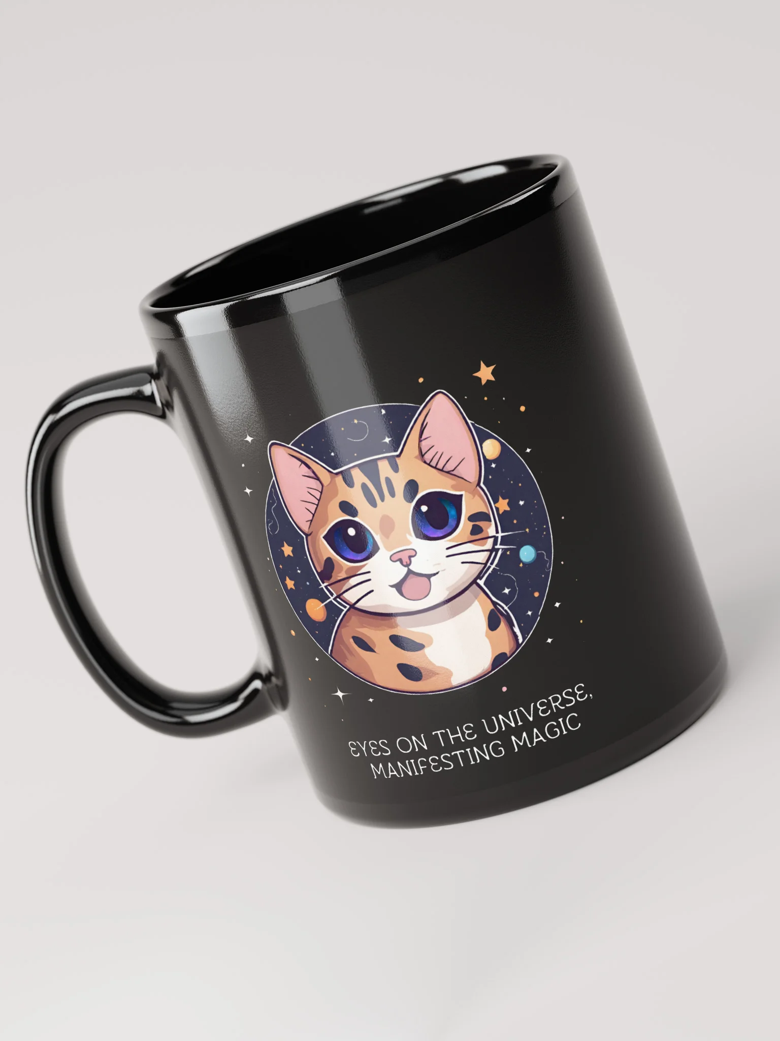 Cosmic Cat Black Glossy Mug product image (5)