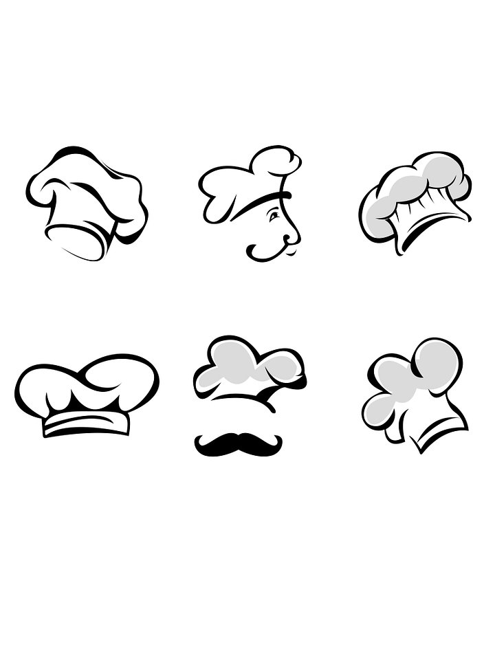 Chef Hat Svg, Vector Chef Hat silhouette , kitchen Svg, Cooking clipart, Chef line art, Cricut Cutting File. product image (2)