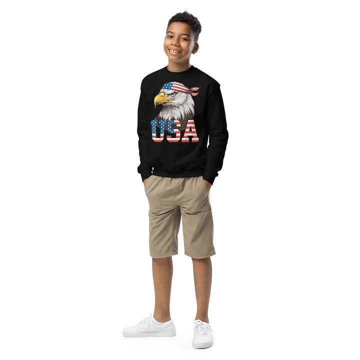 USA American Flag Bald Eagle Patriotic Youth Sweater product image (1)