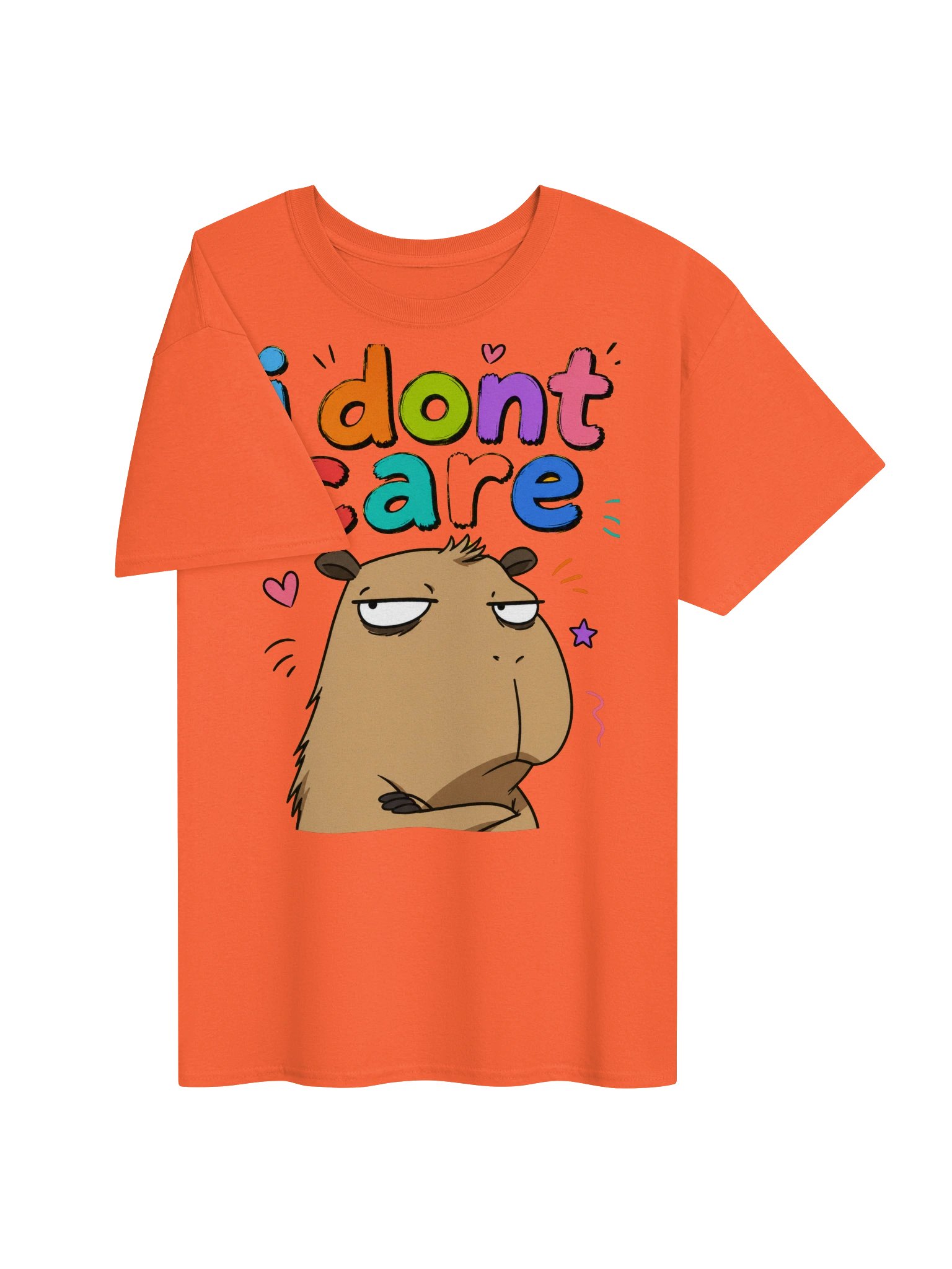 I Don't Care Capybara T-Shirt – Colorful Funny Meme Tee product image (13)