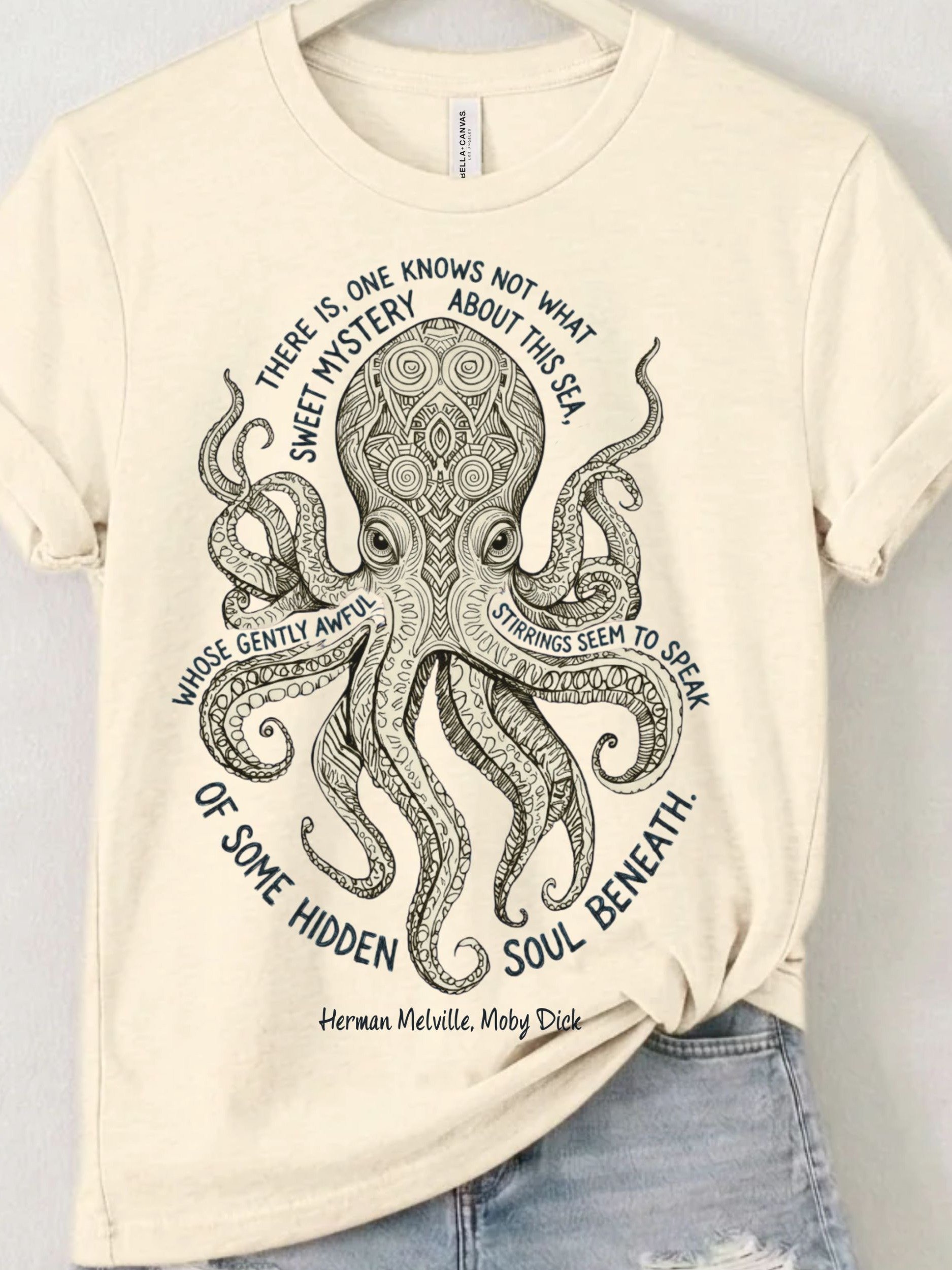 Moby Dick Shirt, Herman Melville Quote, Mysterious Kraken Literary Tee product image (1)