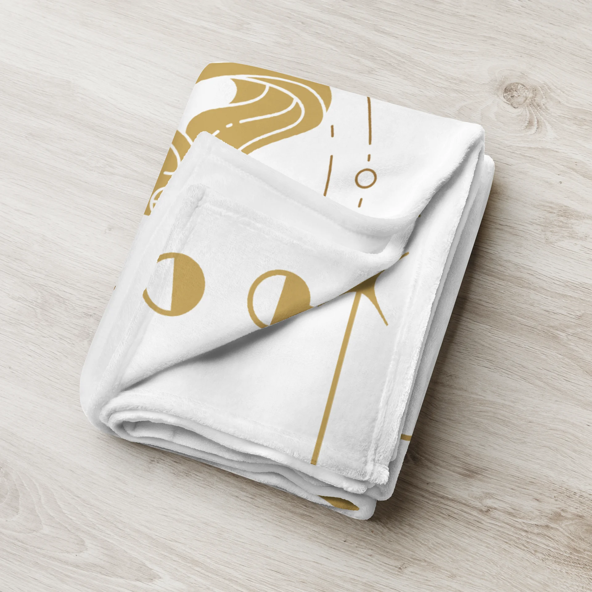 Aquarius Zodiac Mermaid Blanket — Gold & White Water Bearer Pencil Art Throw for Witchy Bedroom Décor product image (8)