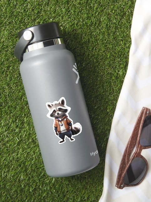 Cool and Adorable Raccoon kiss-cut Sticker product image (2)
