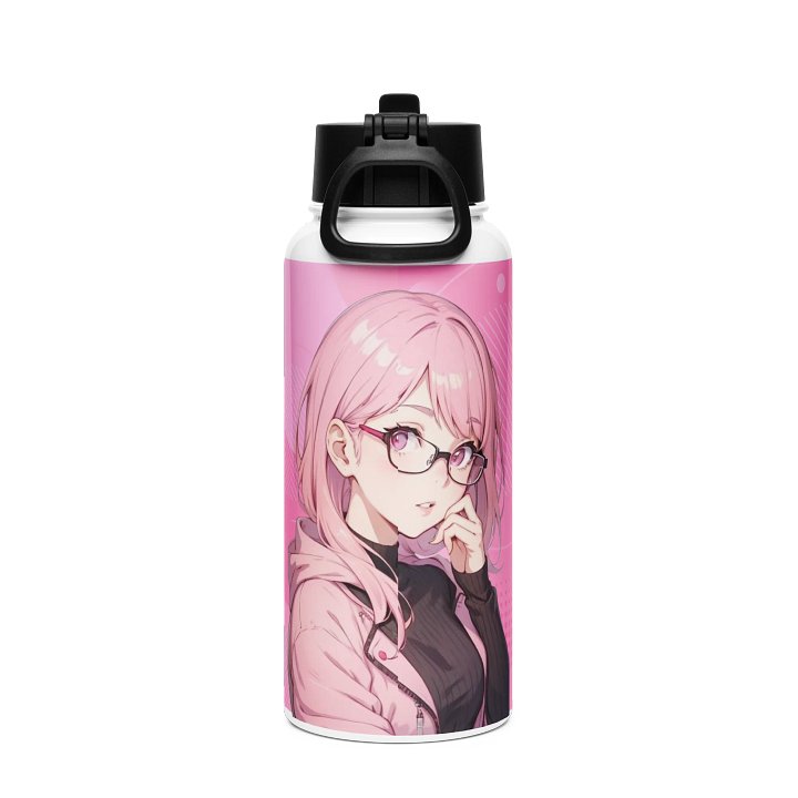 (PINK WAIFU) K Stainless Steel Water Bottle with a Straw Lid product image (2)