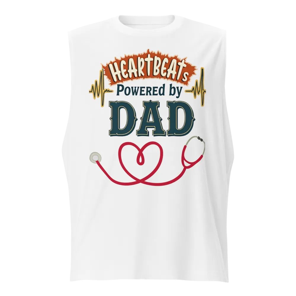 Heartbeats Powered by dad Muscle Tank product image (1)