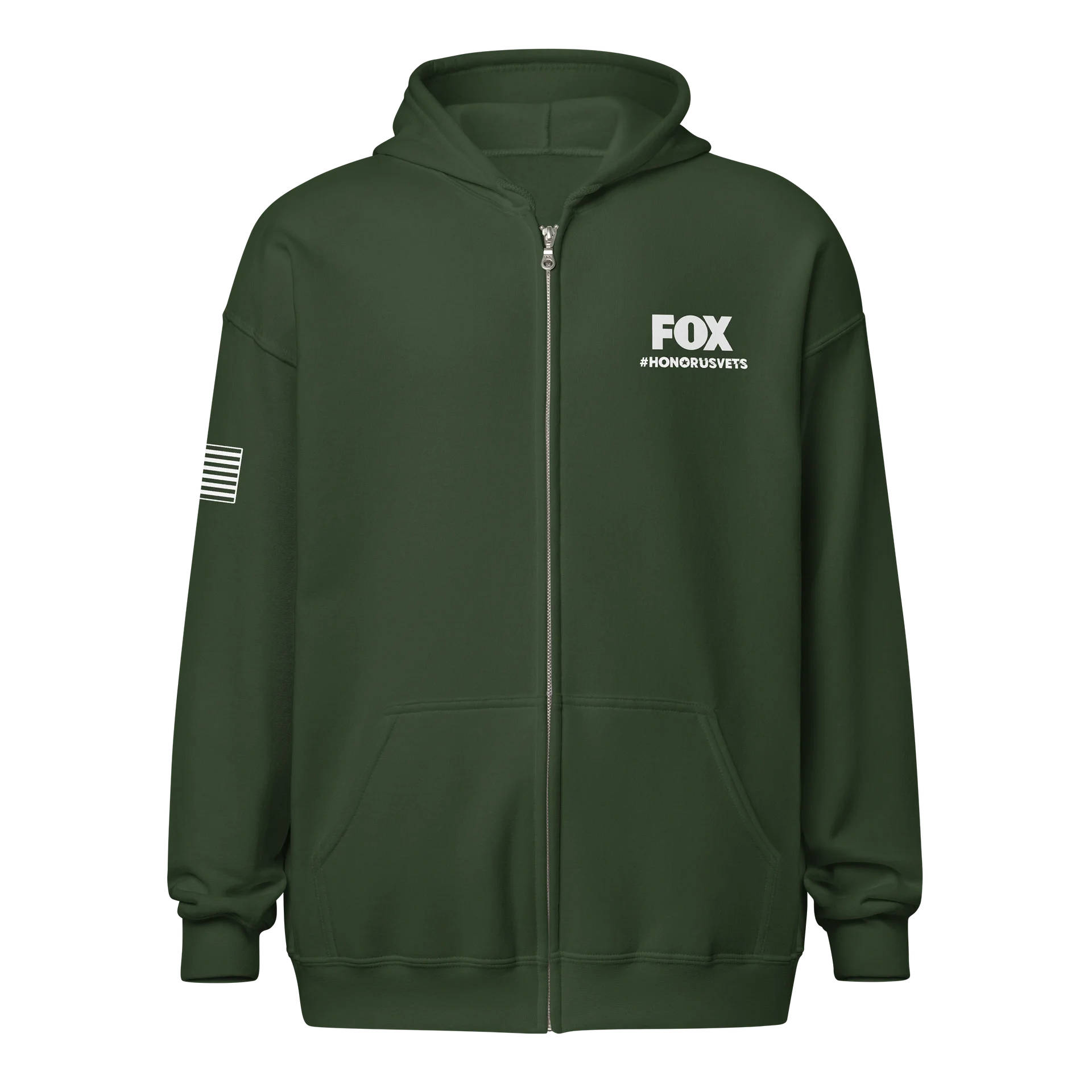 LIMITED EDITION FOX U.S.VETS ZIP HOODIE - WHITE PRINT product image (1)