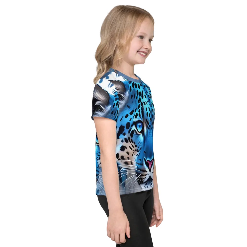 Electric Blue Leopard Kids T-Shirt product image (4)