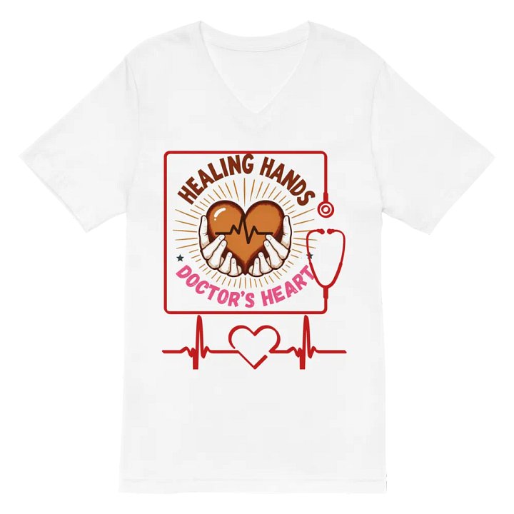 Healing Hands Doctor's Heart V-Neck Tee product image (6)