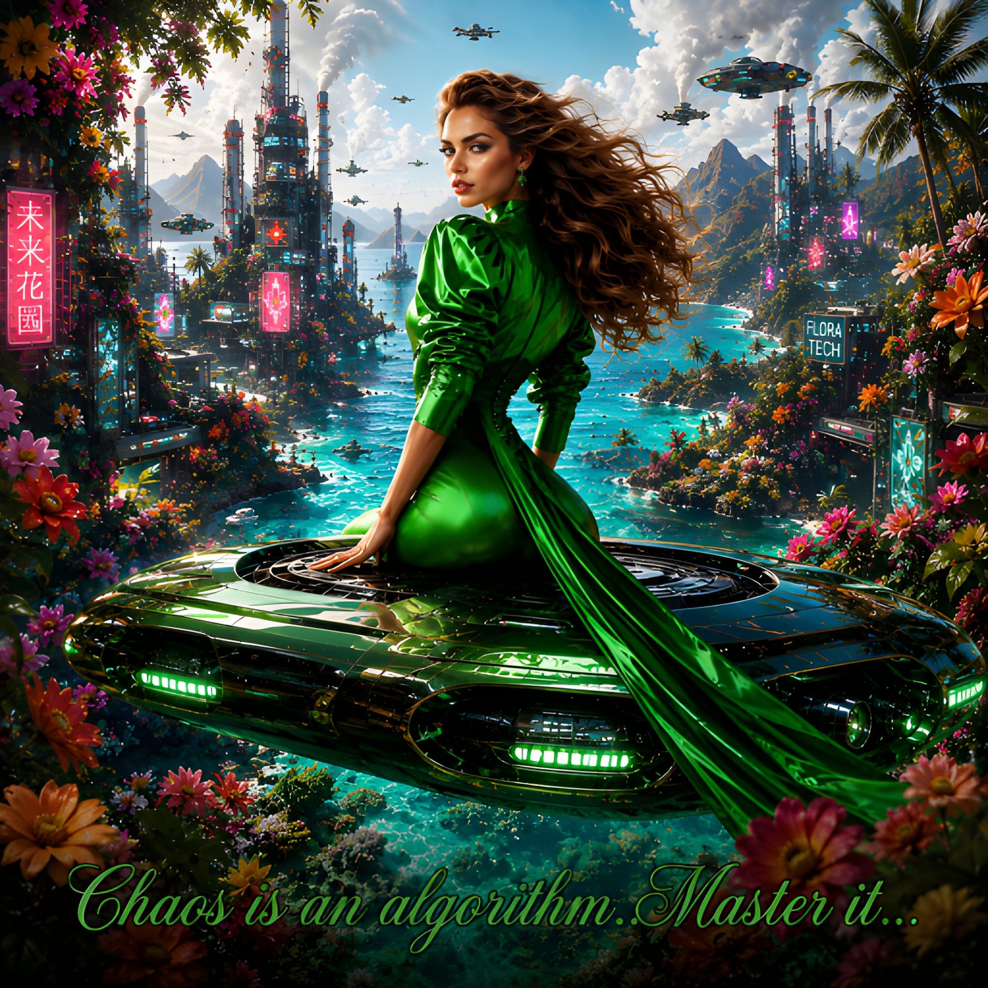 Gift For Coworker Woman Cyberpunk Office Decor Chaos Is An Algorithm Master It Girl Boss Poster product image (2)