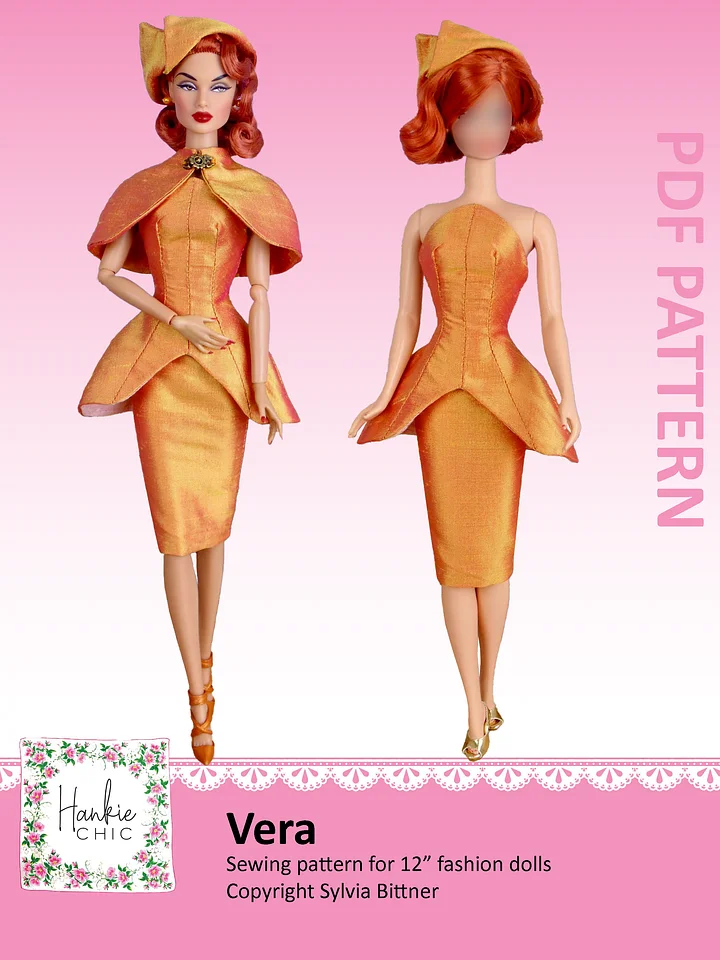 Vera sewing pattern for 12" fashion dolls product image (1)