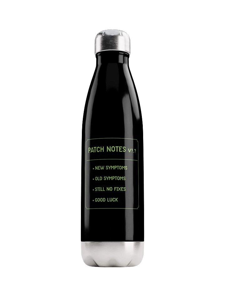 Patch Notes Water Bottle | Chronic Illness & Spoonie Gamer Humor product image (1)