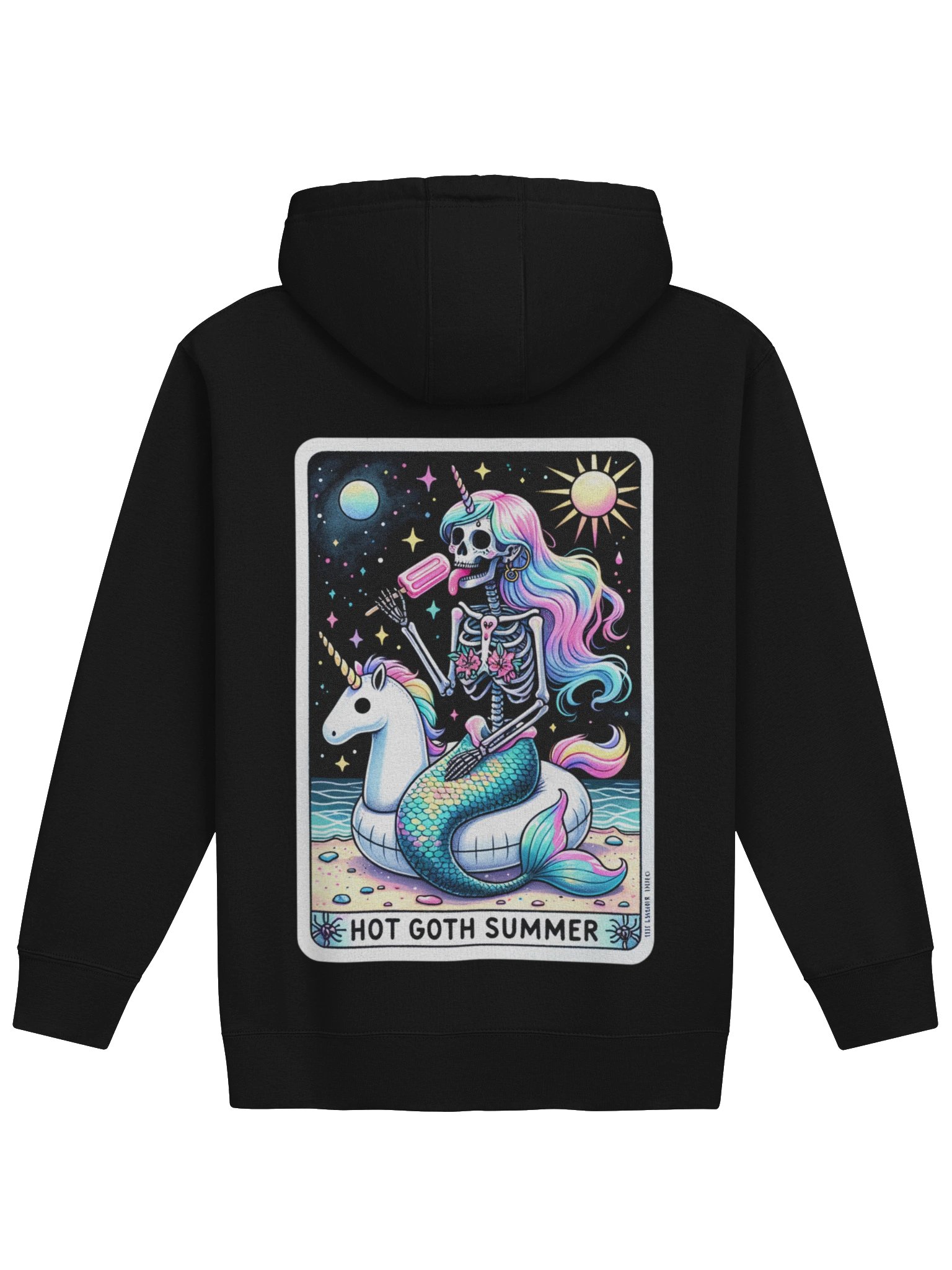 Hot Goth Summer — Skeleton Mermaid Tarot Card Hoodie product image (1)