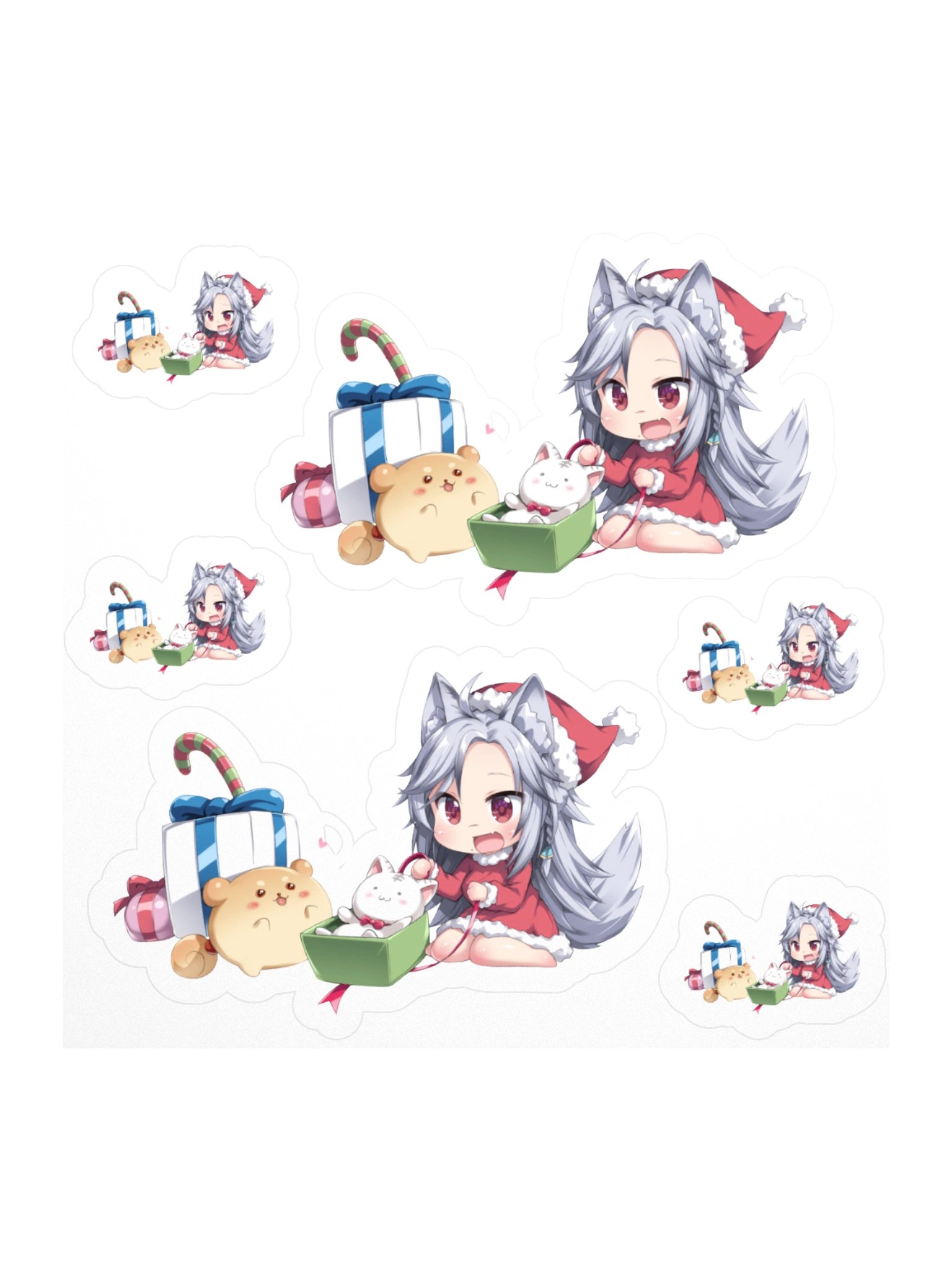 Santa Paws Chibi Sticker Set product image (1)