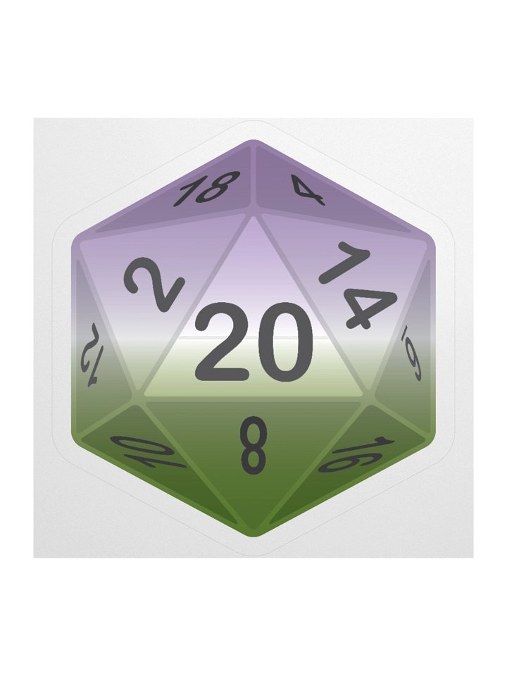 Genderqueer Pride D20 Sticker product image (3)