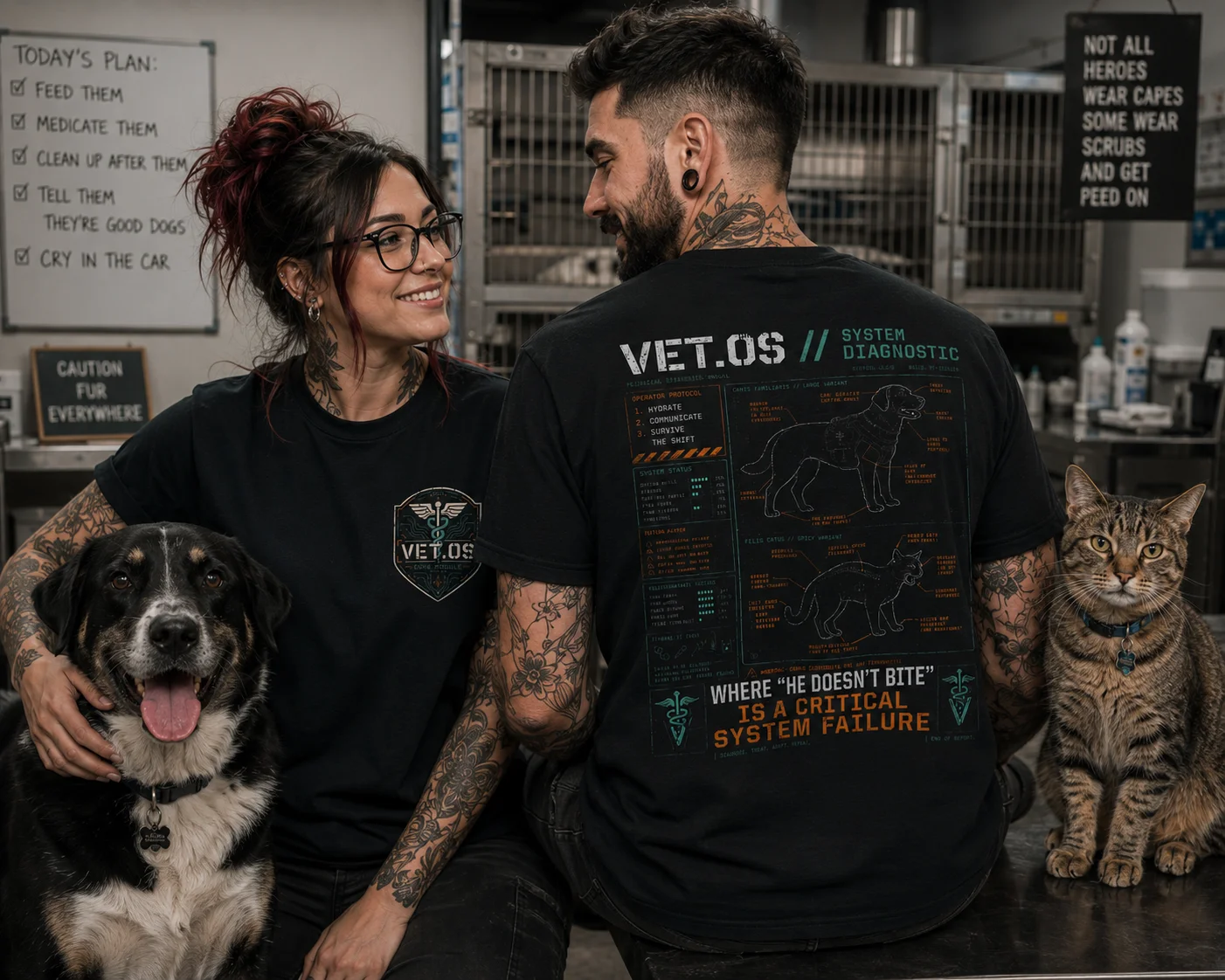 VET.OS // SYSTEM DIAGNOSTIC — Critical System Failure Heavyweight Tee product image (1)