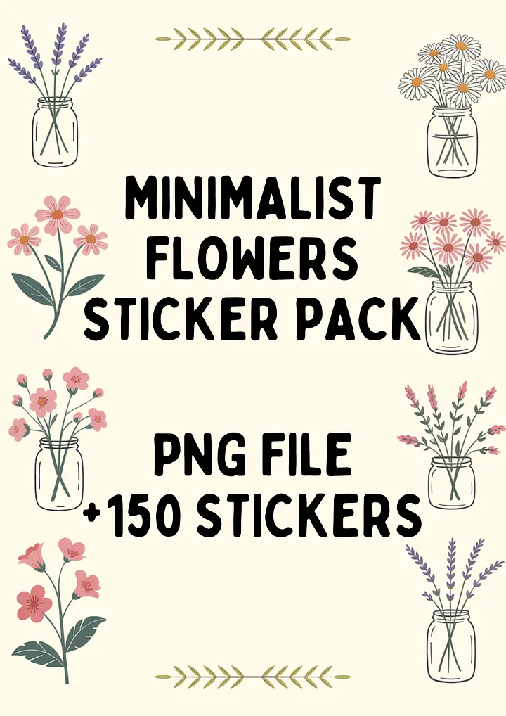 Flowers Sticker Pack (Minimalist Style) product image (1)