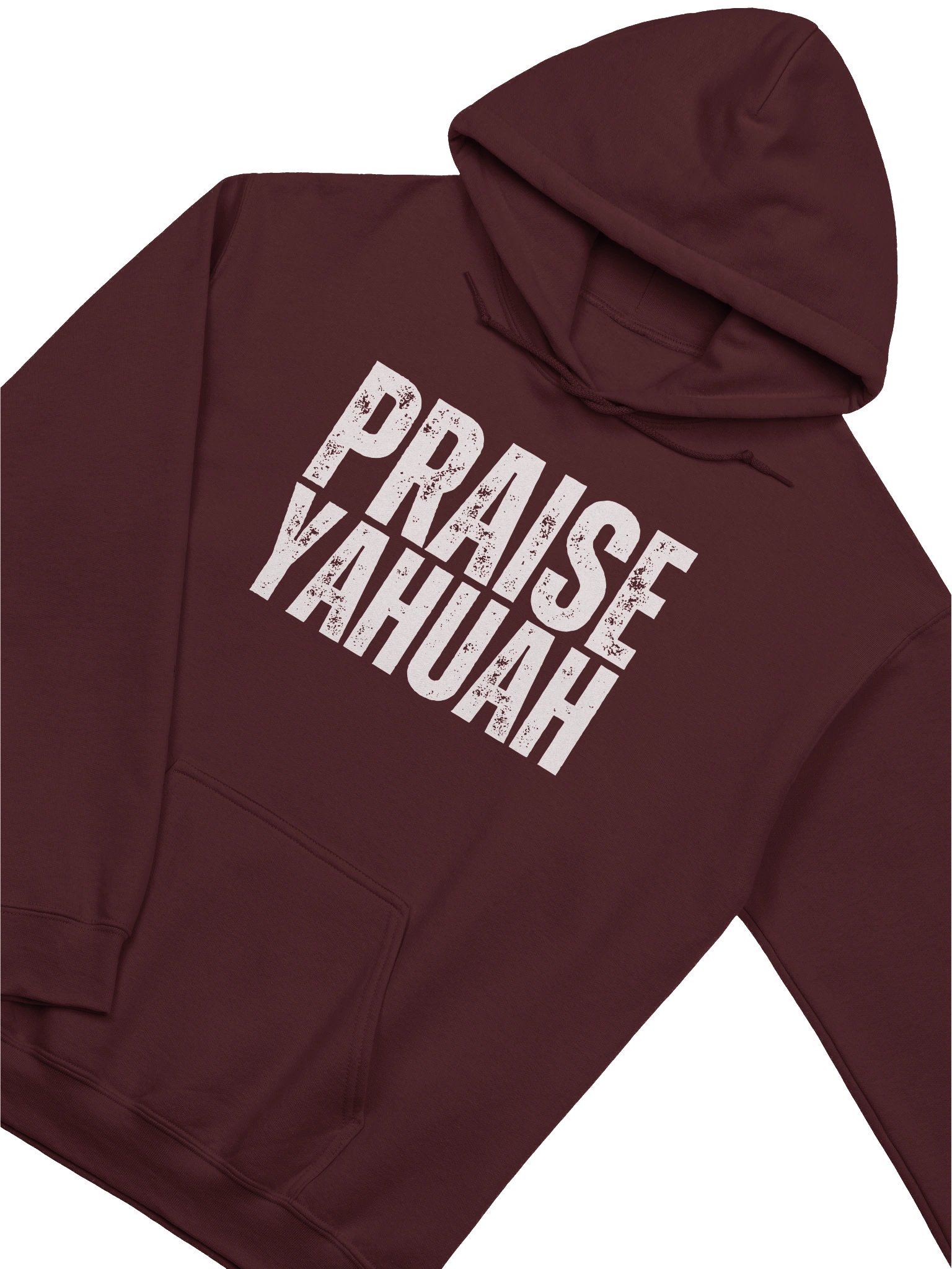 PRAISE YAHUAH Distressed Style Hoodie | Sacred Name Hebrew Faith Apparel product image (3)