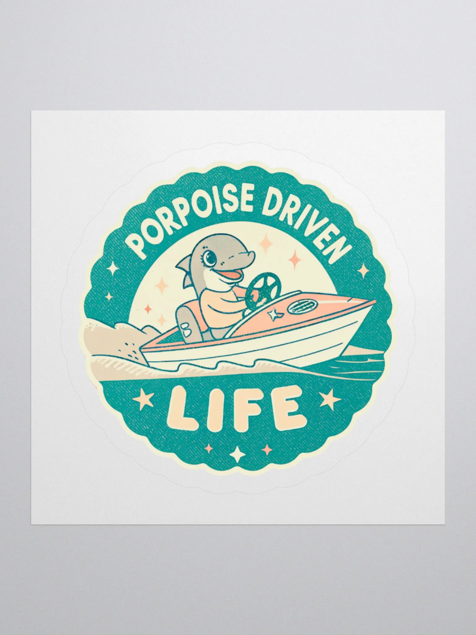 Porpoise Driven Life Retro Sticker product image (3)
