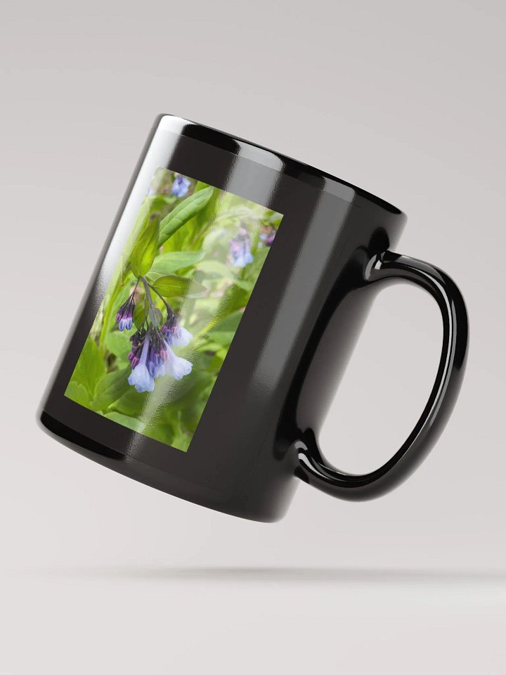 Blue and Purple April Wildflowers Black Coffee Mug product image (3)