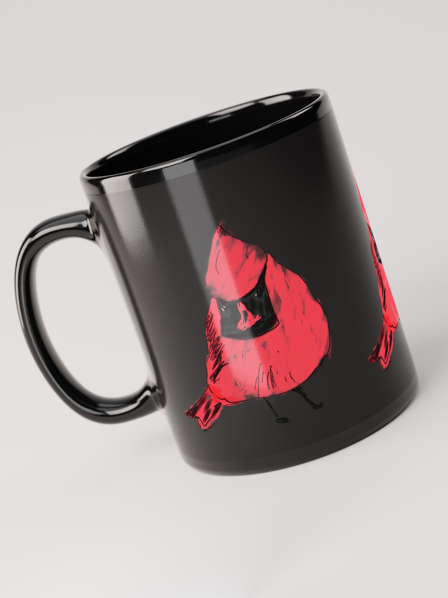 Shirley’s Cardinal Black Glossy Mug product image (6)