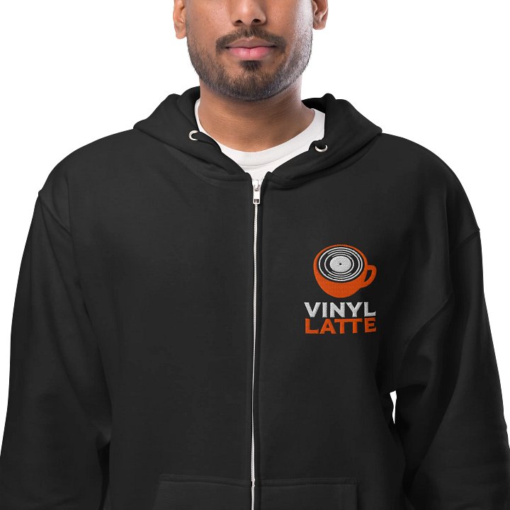 Vinyl Latte Embroidered Zip Up Hoodie product image (1)