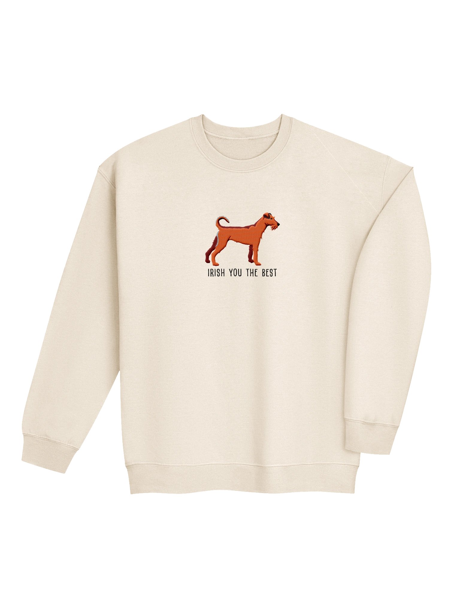 Irish You the Best Sweatshirt (Embroidered) of an Irish Terrier(Red) product image (7)
