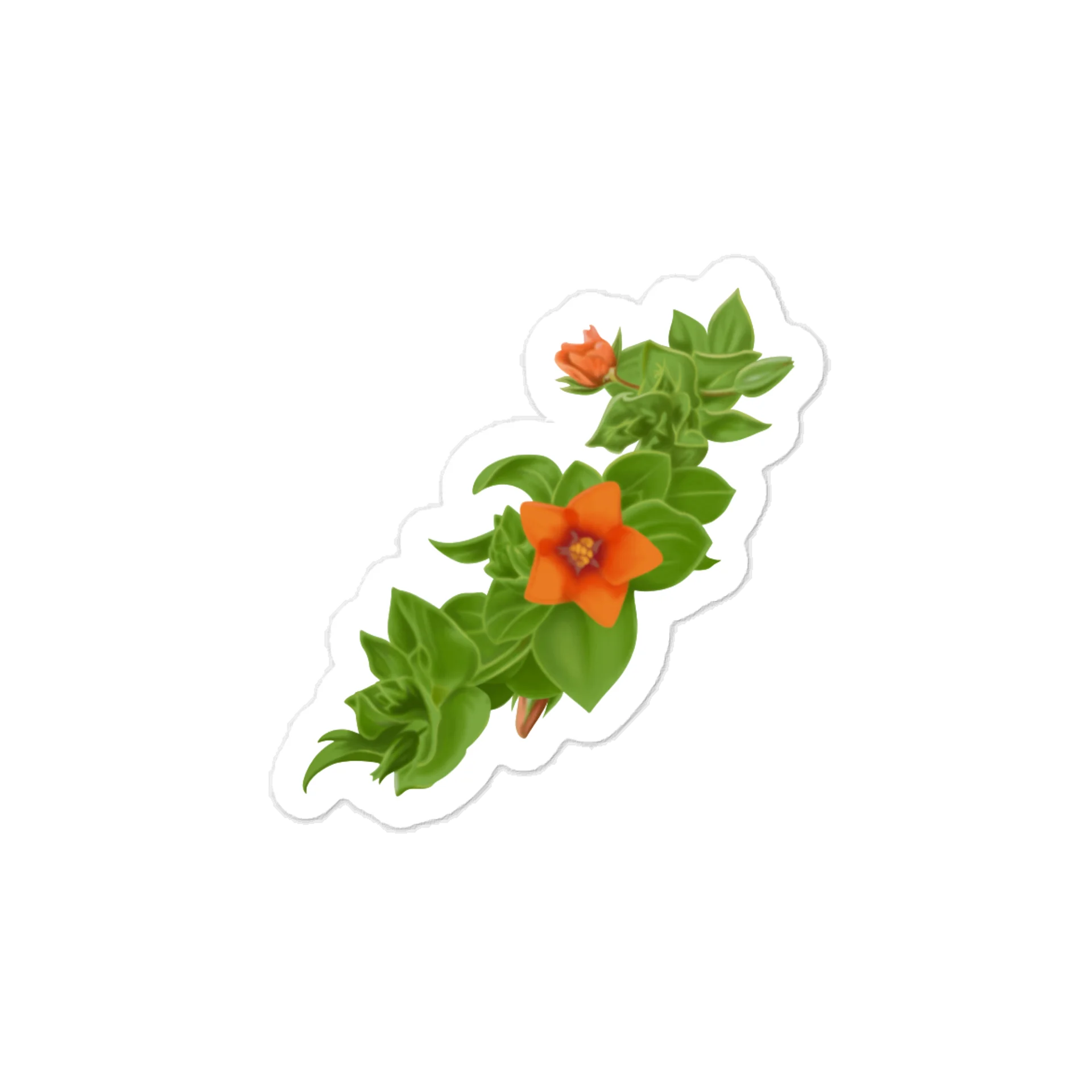 Orange Star Wildflower Vinyl Decal – Krita Airbrush Art Kiss-Cut Sticker product image (1)
