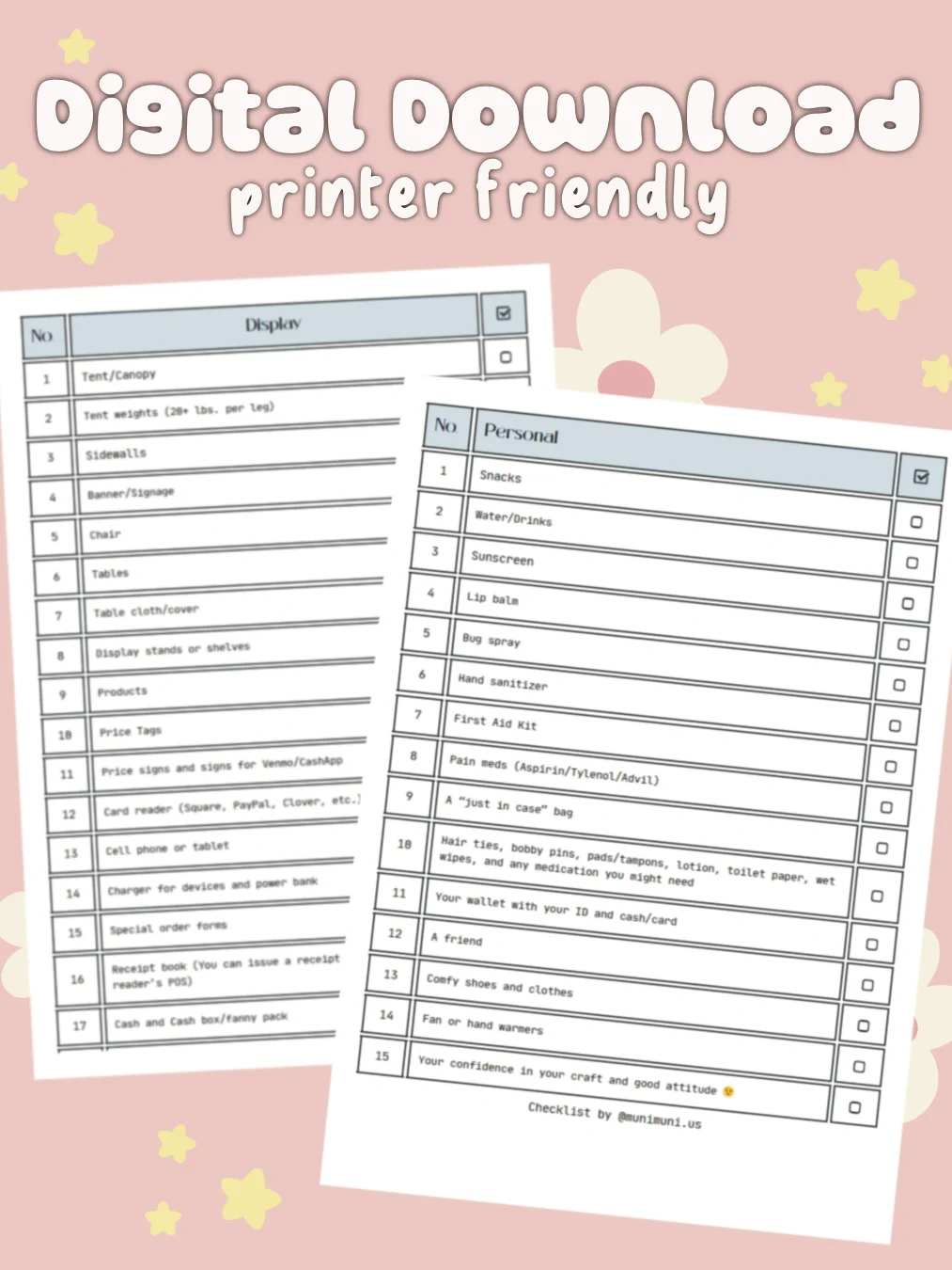 Vendor Checklist (digital download) product image (2)