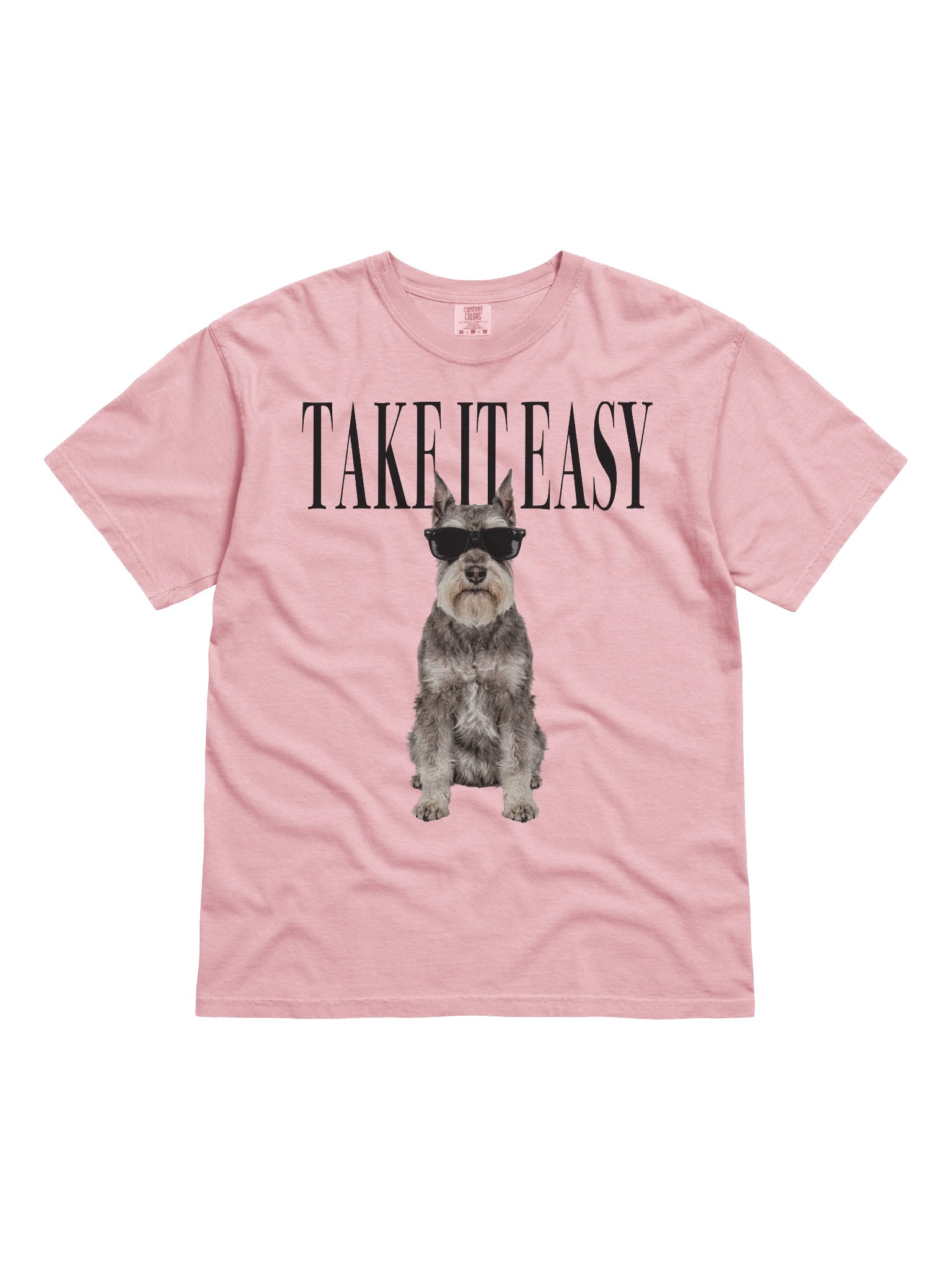 Take It Easy '90s Pop Vintage-Style T-Shirt for Miniature Schnauzer(Salt & Pepper, Cropped Ears) Owner product image (4)