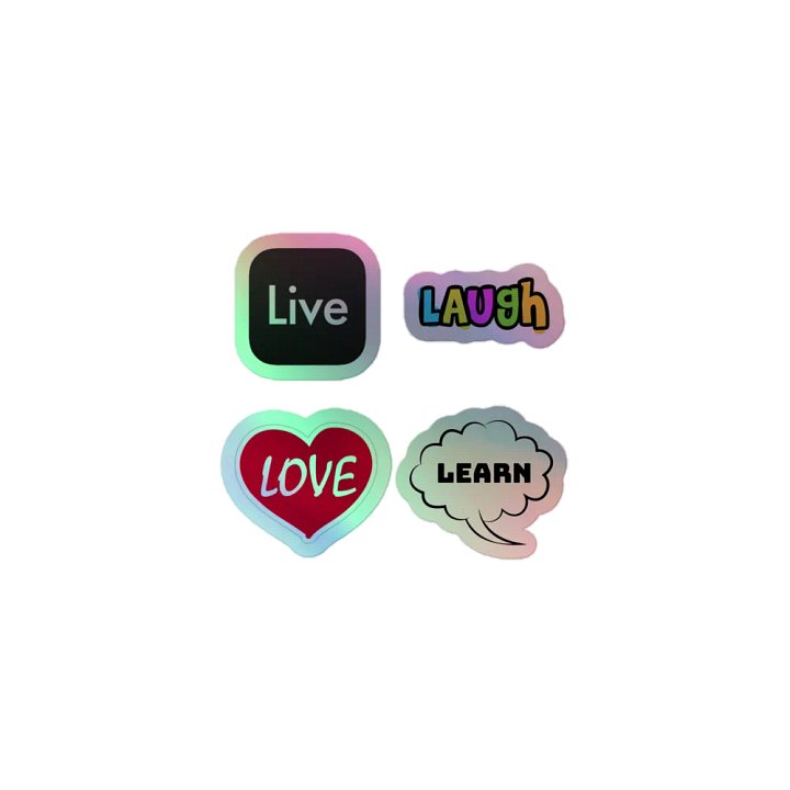"Live, Laugh, Love, Learn" Holographic Sticker Set product image (1)