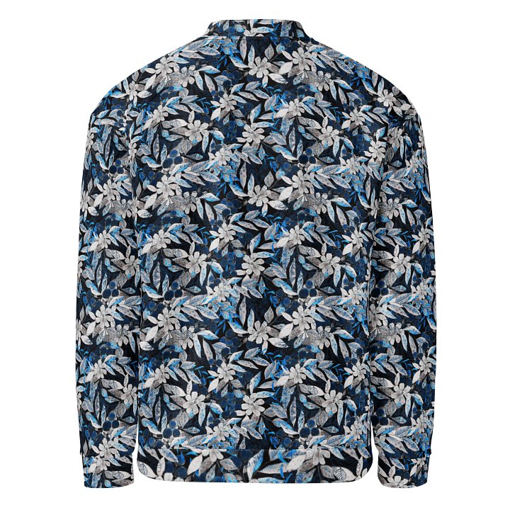 Blue White Garden Bomber Jacket product image (2)