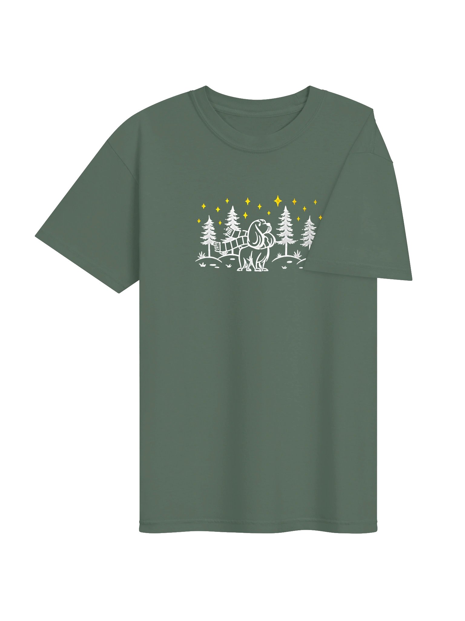 American Cocker Spaniel Winter/Christmas Line Art Design Embroidered T-Shirt product image (4)