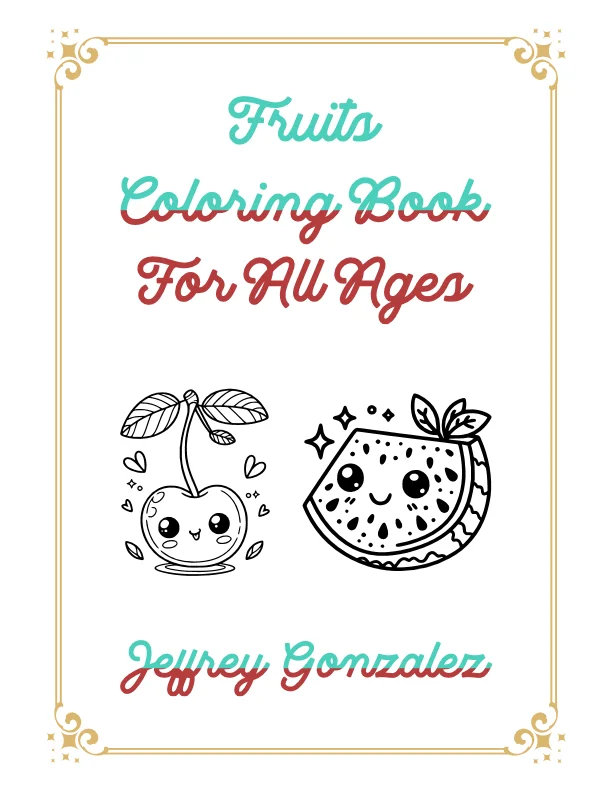 Fruits: Coloring Book For All Ages - Printable E-Book PDF product image (1)