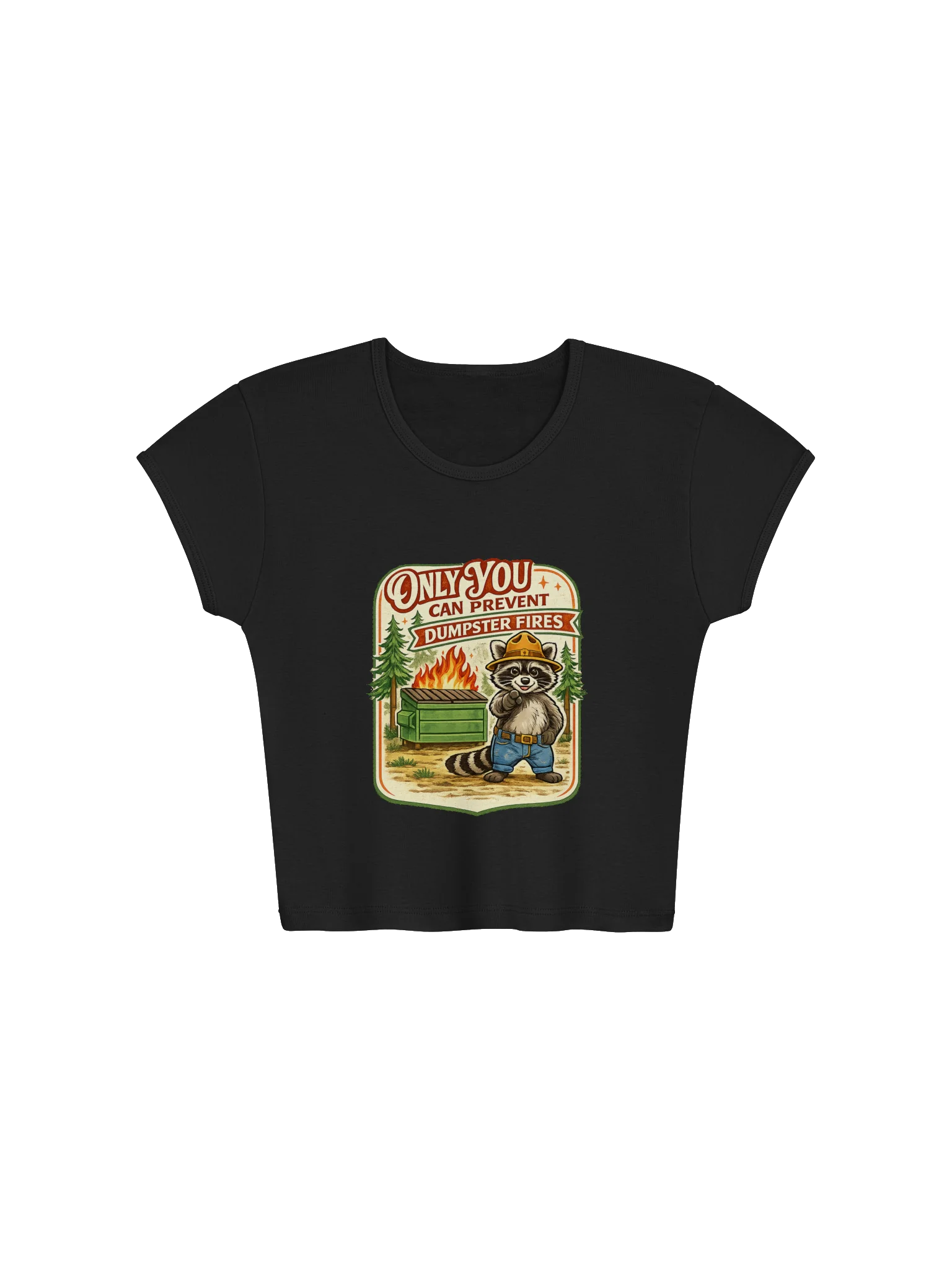 Dumpster Fire Raccoon Ribbed Baby Tee product image (1)