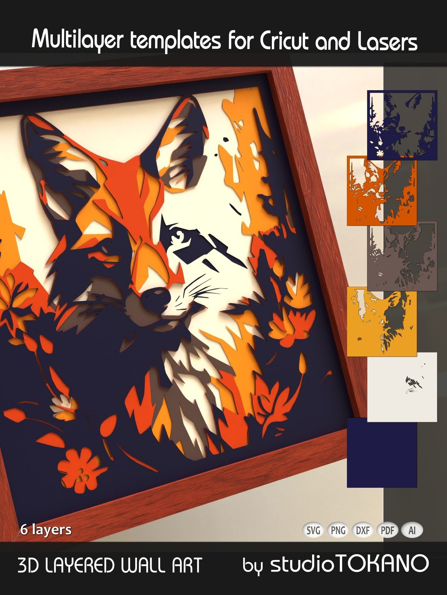 Fox in Forest Layered Template product image (6)