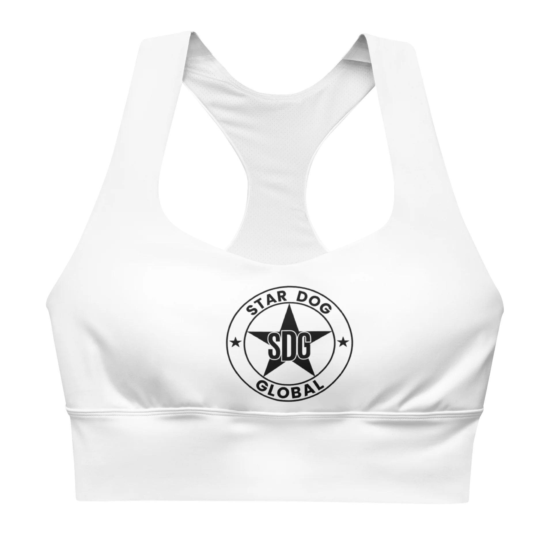 Blackout All-Over Print Recycled Longline Sports Bra product image (1)