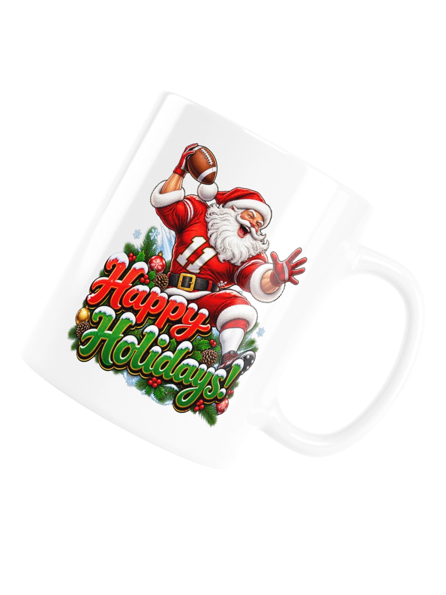 HAPPY HOLIDAYS — SANTA HAS ENTERED THE GAME! AMERICAN FOOTBALL MUG product image (16)