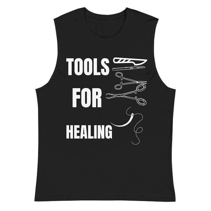 scalpel, suture needle, and forceps muscle tank product image (2)