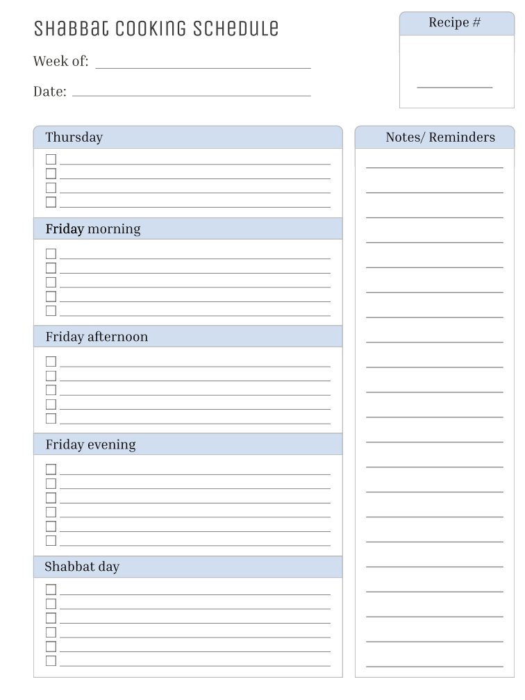 Shabbat Planner (Members) product image (2)