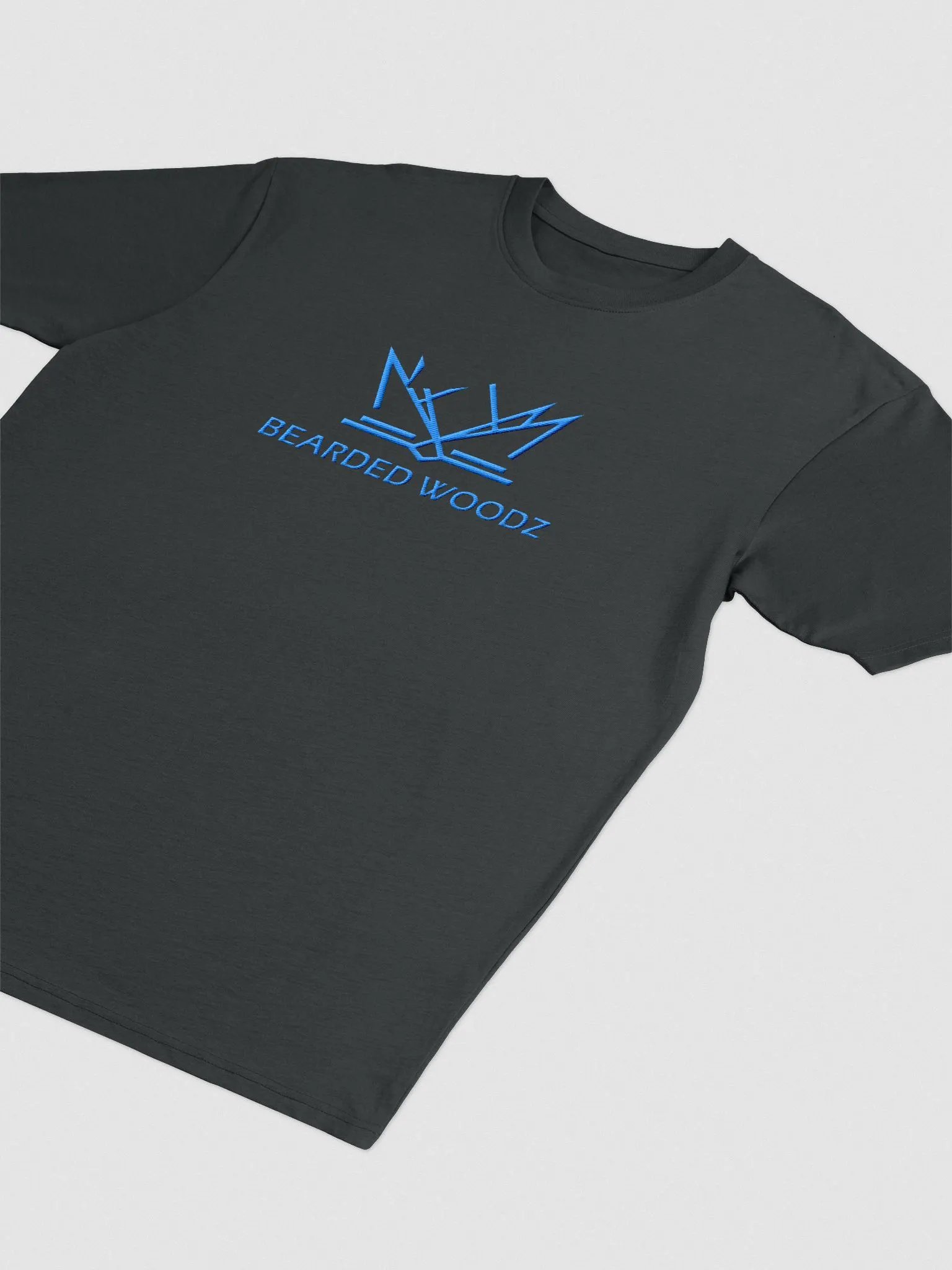 Men's Classic Bearded Woodz T-Shirt (Aqua/Teal Embroidery) product image (2)