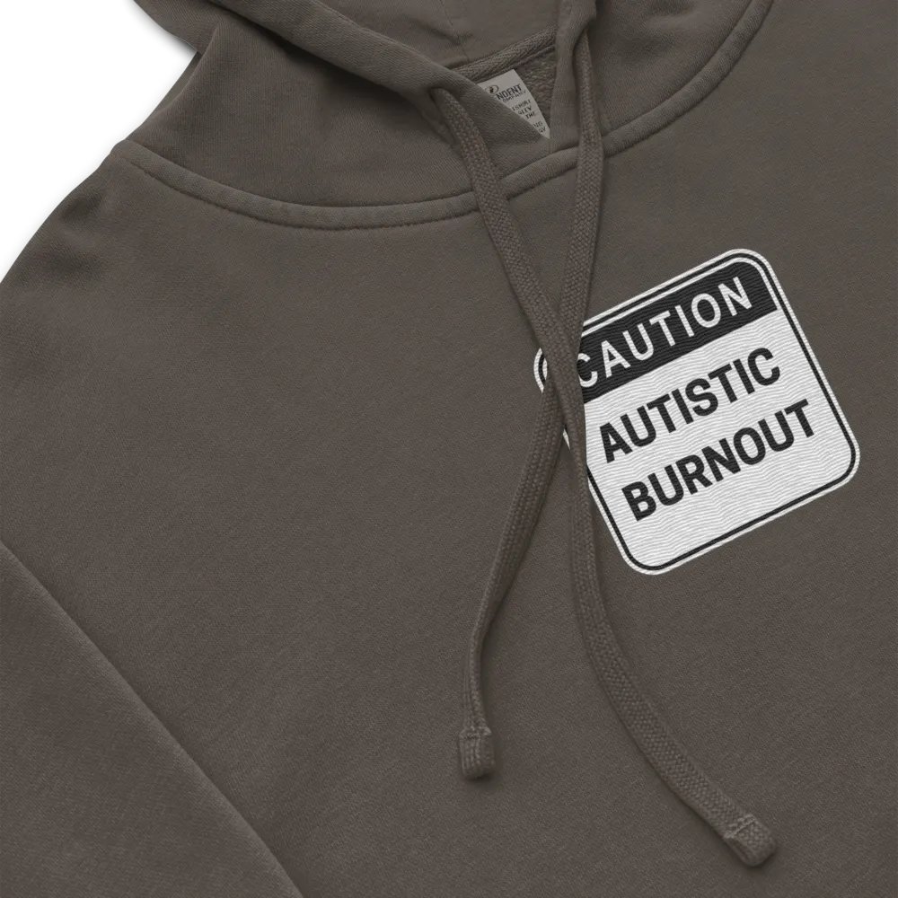 CAUTION: ASD BURNOUT embroidered pigment hoodie (B&W design) product image (1)