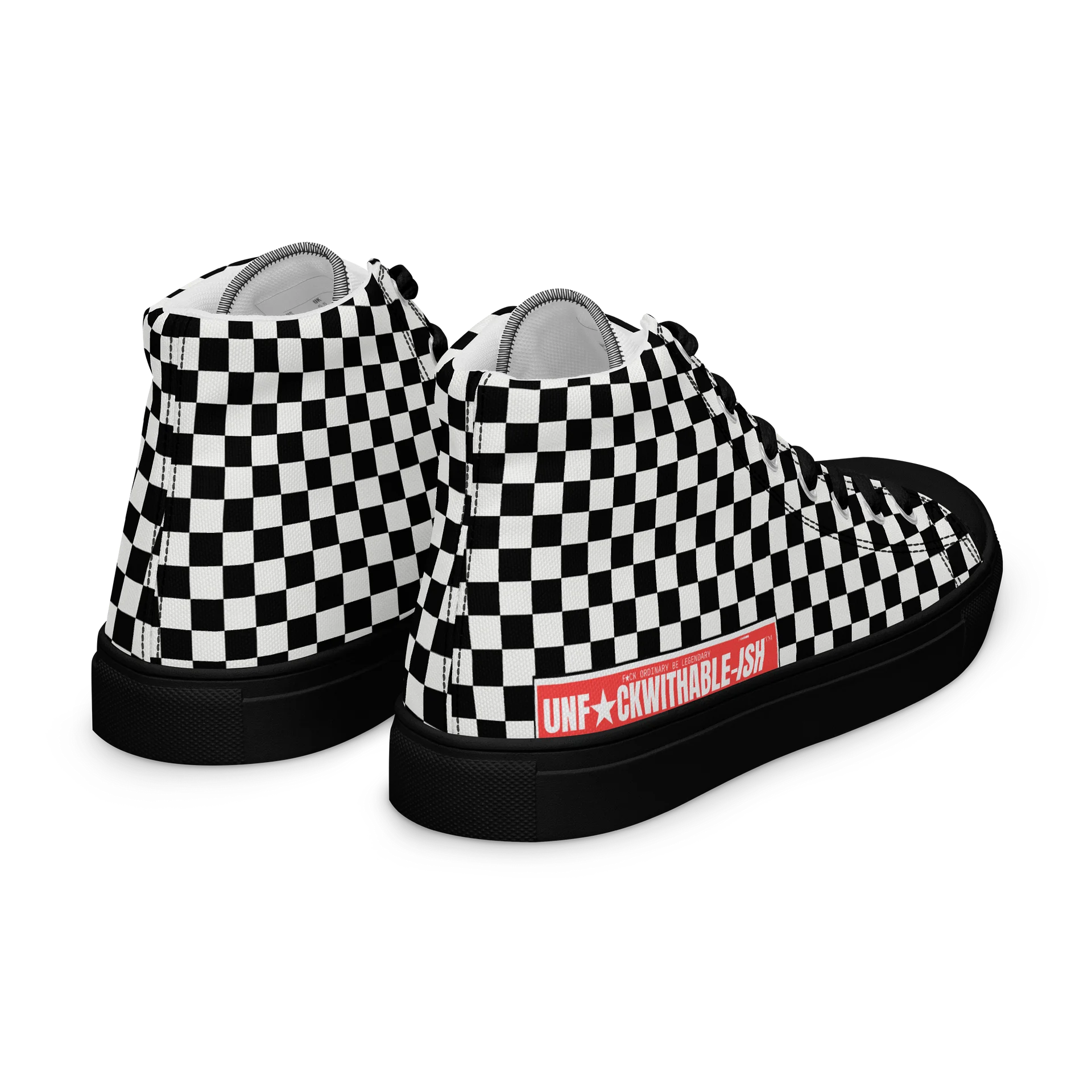 UNF★CKWITHABLE-ISH™ Women's Look-a-Like Chuck Taylor Hand-made Canvas Streetwear Shoes Checkered product image (7)