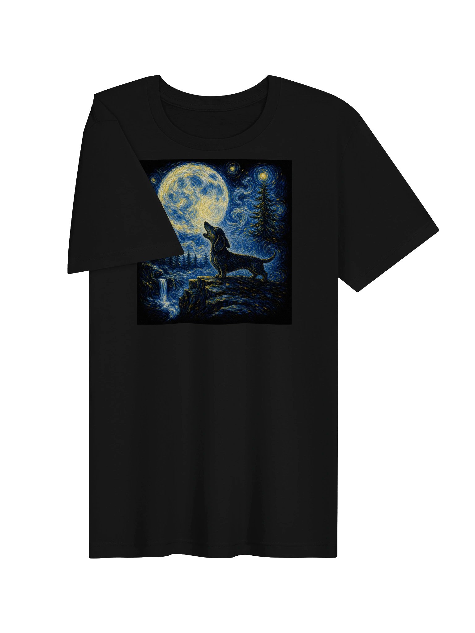 Moonlit Dachshund T-Shirt – Starry Night Wiener Dog Tee product image (3)