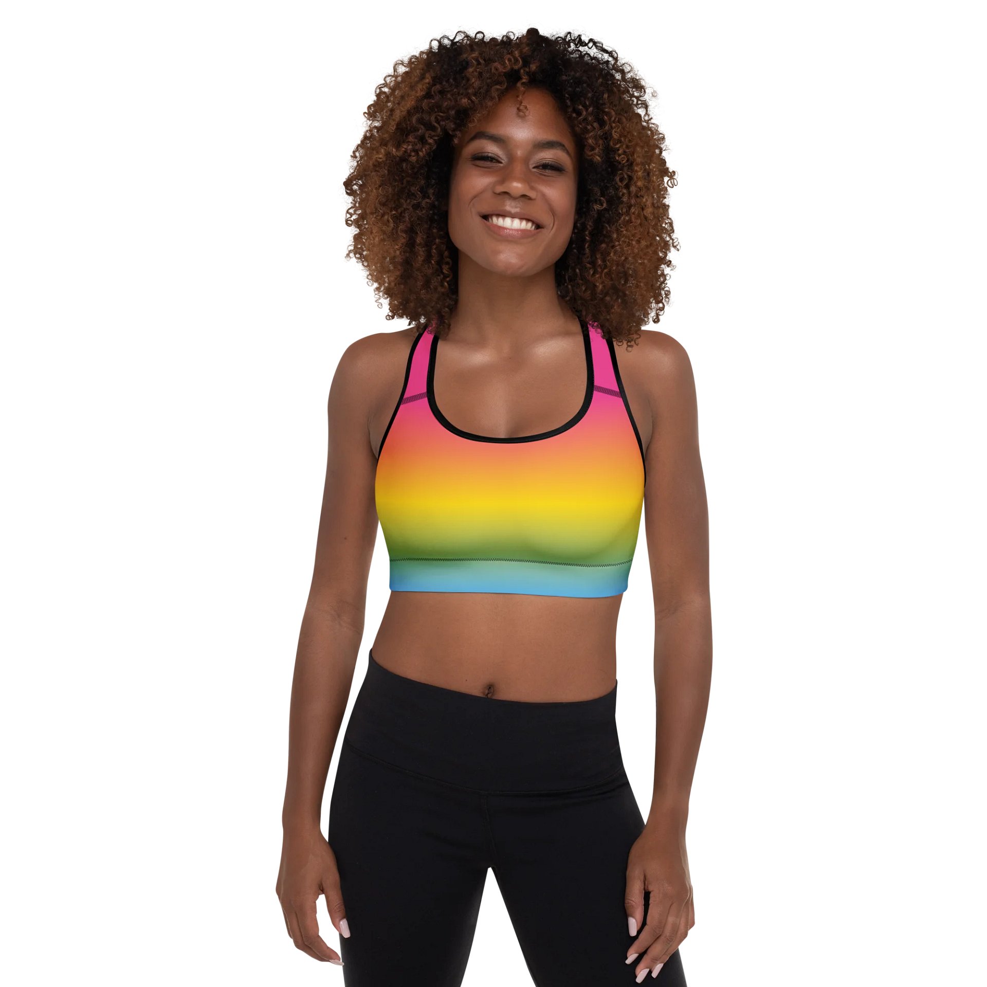 Pansexual Pride Gradient Padded Sports Bra product image (1)