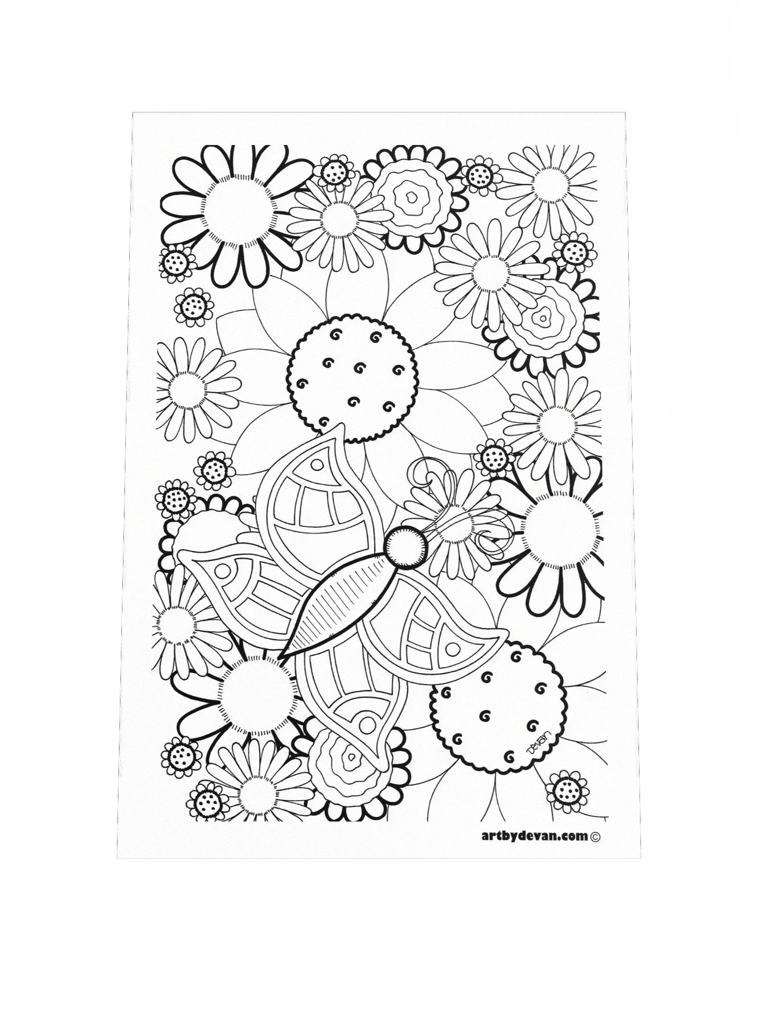 Color Your Own Art: Flying Flowers product image (1)