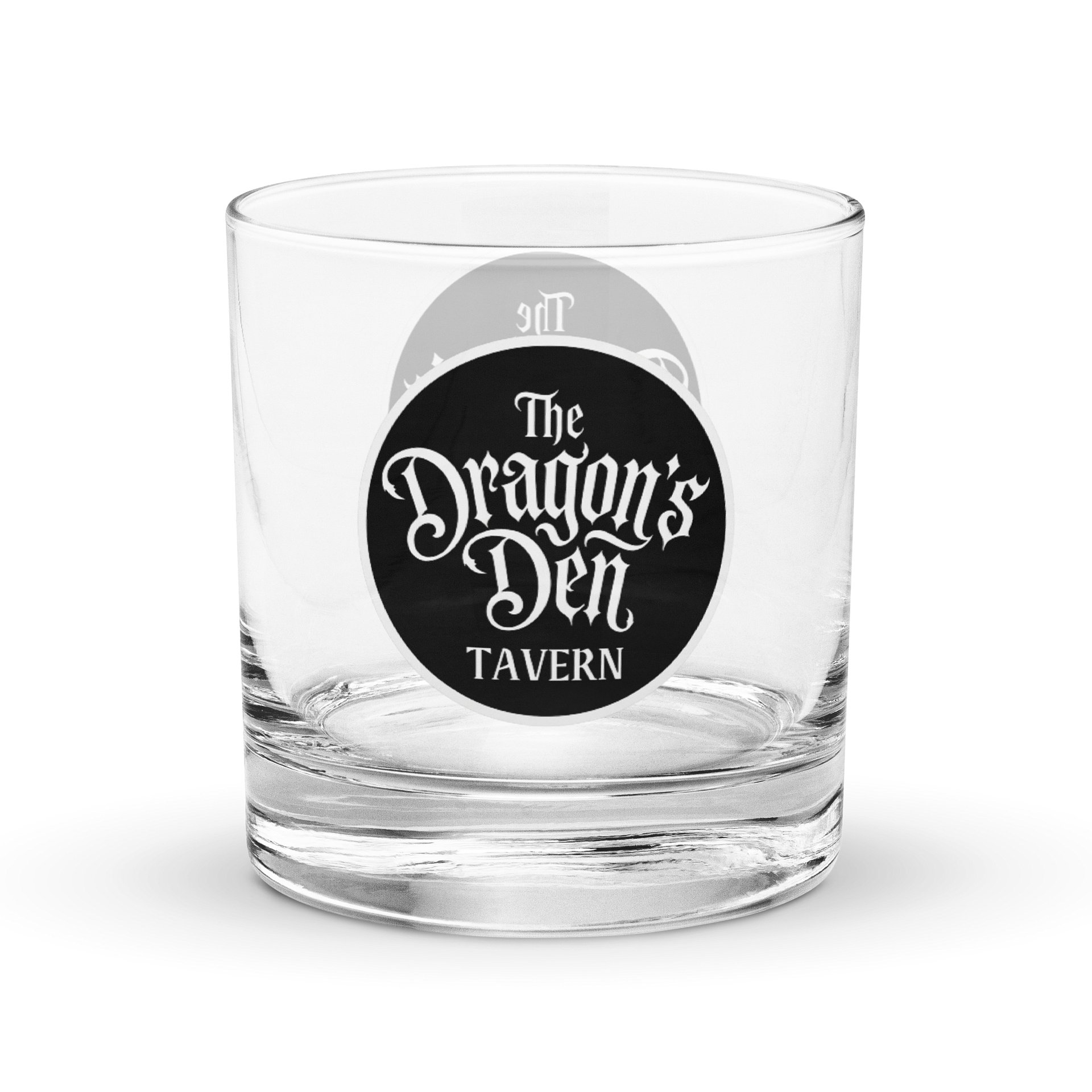 Dragon's Den Tavern Logo Rocks Glass