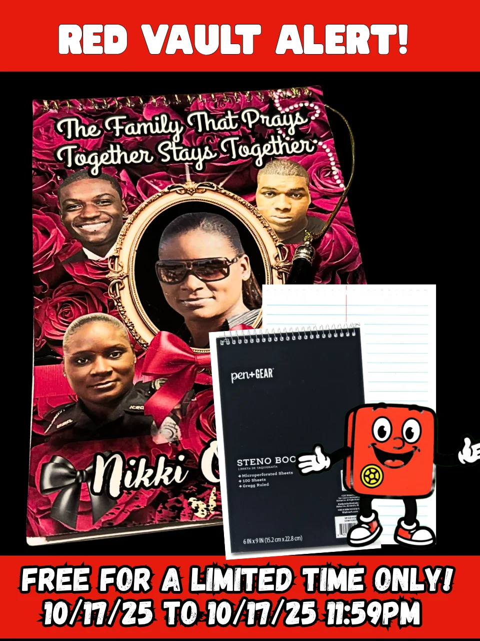 Freebie Friday 10/17/25 - 22 Hole Spiral Notebook Red Rose Templates - Editable in Canva product image (1)