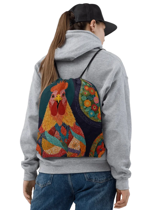 Vibrant Rooster All-Over Drawstring Bag product image (3)