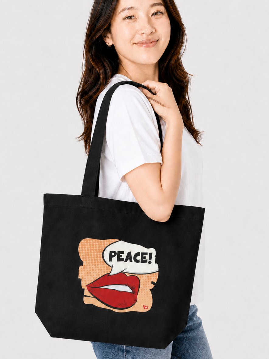 ORGANIC TOTE BAG (REGULAR SIZE), PEACE product image (1)